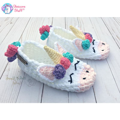 crochet unicorn slippers