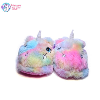 furry unicorn slippers