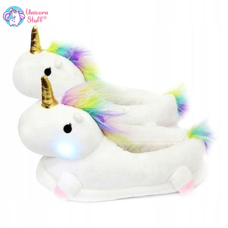 kids light up unicorn slippers