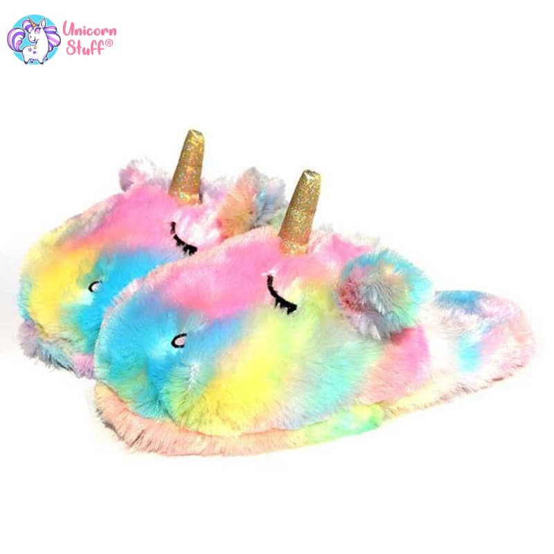 unicorn fur slippers